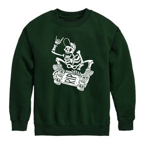 Boys' - Instant Message - Skeleton Skater Graphic Long Sleeve Fleece Sweatshirt - 1 of 4