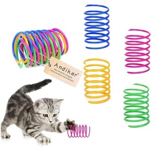 Cat Spiral Spring, 12 Pc Cat Creative Toy Plastic Spring Colorful Springs Cat Toy for Swatting, Biting, Hunting Kitten Toys - 1 of 4