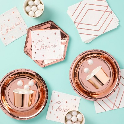 30ct Beverage Napkins &#39;Cheers&#39; Rose Gold - Spritz&#8482;