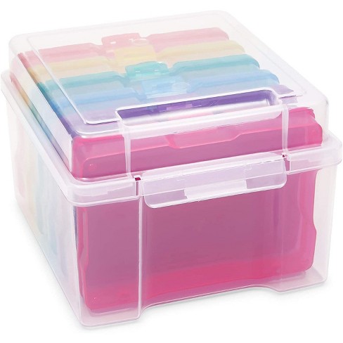 Paper Junkie 7 Pack Plastic Storage Box For 4x6 5x7 Photo With 6 Inner Cases 7 3 X 8 2 X 5 5 In Target