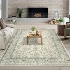 Acekool Washable Area Rug, Vintage Boho Floral, Non-Slip Low Pile Carpet for Living Room, Bedroom, Nursery, Playroom, Dining Room - 2 of 4