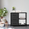 FONTOI 3 Drawer Dresser, Storage Cabinets, for Modern Interiors, Combining Functionality with Style, Black, 31.4"*11.8"*26.1" - 2 of 4