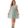 Agnes Orinda Women's Plus Size Summer Floral Square Neck Ruffle Cap Sleeve Casual A Line Dresses - 3 of 4