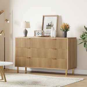 Modern 6 Drawer Dresser for Bedroom with Gold Handle and Large Drawer - 1 of 4