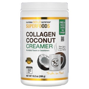California Gold Nutrition Superfoods, Collagen Coconut Creamer with Organic Coconut Milk Powder, Hydrolyzed Collagen Peptides, Organic Tapioca - 1 of 3
