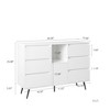 LOVMOR Metal Pantry Storage Cabinet with Retractable Doors,Freestanding Cupboard for Dining Room Living Room,Space-saving,White - image 3 of 4