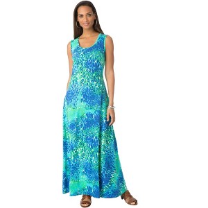 Jessica London Women's Plus Size Petite Stretch Cotton Tank Maxi Dress - 1 of 4