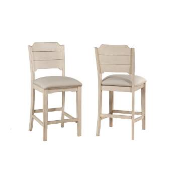 Set of 2 Clarion NonSwivel Open Back Counter Height Barstool Sea White - Hillsdale Furniture