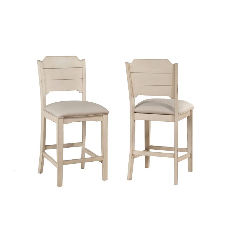 Set of 2 Clarion NonSwivel Open Back Counter Height Barstool Sea White - Hillsdale Furniture, 1 of 5