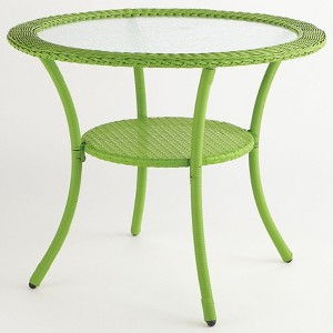 BrylaneHome Roma All-Weather Resin Wicker Bistro Table - 1 of 3