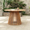 Outdoor 47'' Round Dining Table,Acacia Wood Patio Dining Table for Patio,Backyard,Lawn – The Pop Home - 2 of 4