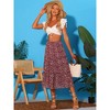 INSPIRE CHIC Women's Floral Elastic Waist Tiered Ruffle Boho Midi Skirts - 3 of 4