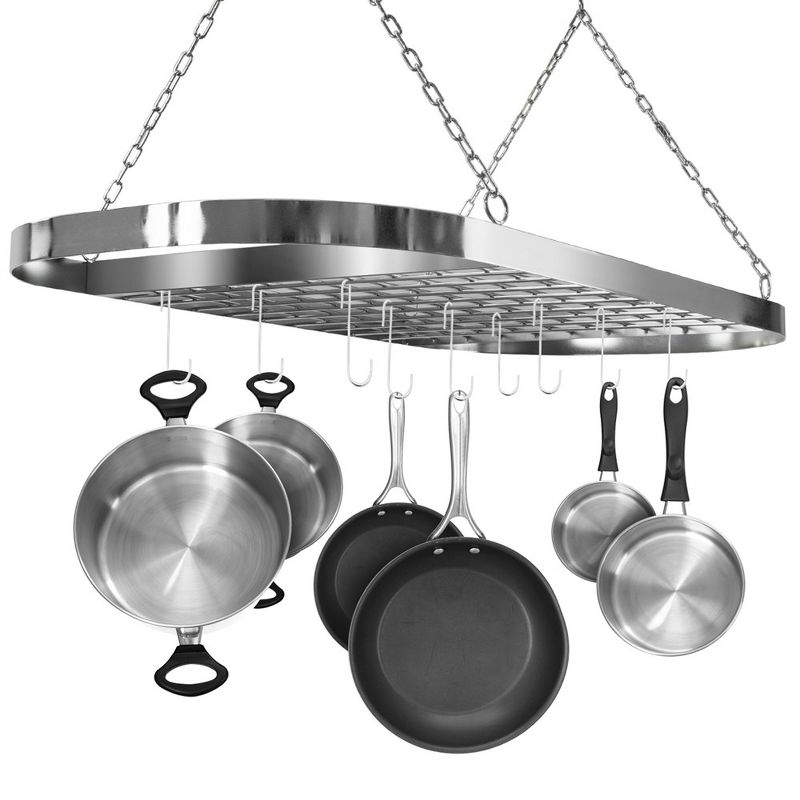 Sorbus Pot and Pan Rack for Ceiling with Hooks, 1 of 8