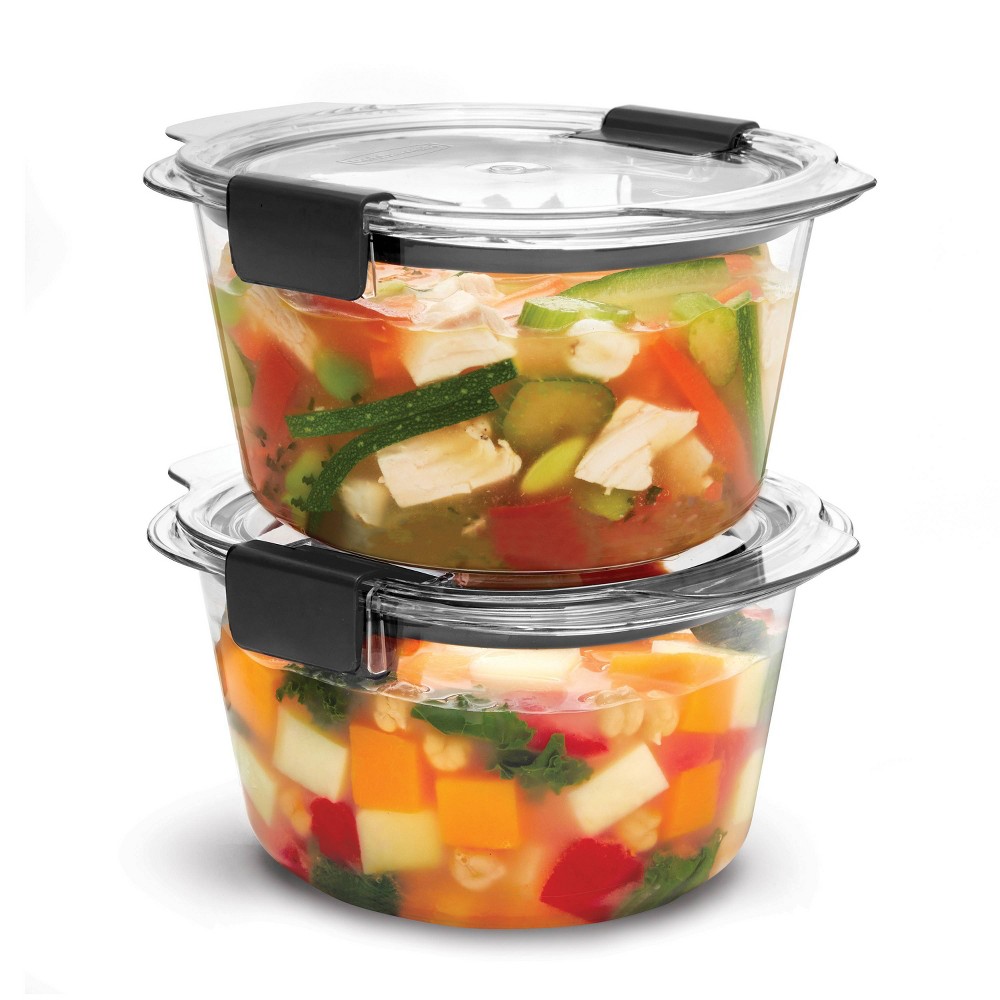 Photos - Food Container Rubbermaid 2pk 3.5c Brilliance Round Food Storage Containers: Clear Plastic, Dishwasher-Safe, Lifetime Warranty 