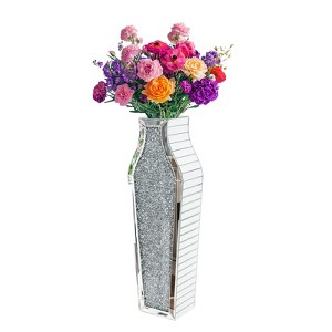 Crystal Diamond Vase 26” Tall Mirrored Vase - 1 of 4