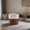 Meridian Furniture,Nimes Velour Fur Fabric Ottoman/Stool - 2 of 4
