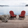 ARDEN Oceantex Outdoor Plush Modern Tufted Adirondack Cushion, 2 Pack, 20 x 18, Water Repellent, Fade Resistant 20 x 18, Nautical Red - 2 of 4