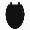 Elongated Toilet Seat with Toddler Seat Built In, 19" Potty Training Lid for Adults and Kids, Slow Close Magnetic Closure, Black Finish - 3 of 4