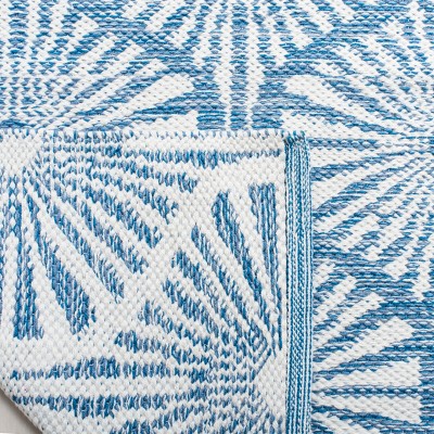 Coastal Charm Blue/Ivory Cotton Hand-Woven Area Rug, 3' x 5'