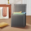 Gulches 30GAL 118L Outdoor Storage Deck Box Rattan Effect Black Weatherproof Resin for Patio Garden Backyard - 4 of 4