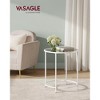 VASAGLE Round Side Table, Glass End Table with Metal Frame, Laurel Green Coffee Table with Modern Style - 3 of 4