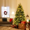 Tangkula Hinged Life-Like Christmas Tree W/ LED Lights Pre-Lit Artificial Xmas Tree W/ PE & PVC Leaves - 2 of 4