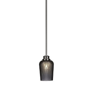 Toltec Lighting Cordova 1 - Light Pendant in  Brushed Nickel with 5" Smoke Textured Shade - 1 of 1