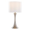 LumiSource (Set of 2) Lenuxe 24" Contemporary Table Lamps Brushed Nickel with White Semigloss Linen Shade - 3 of 4