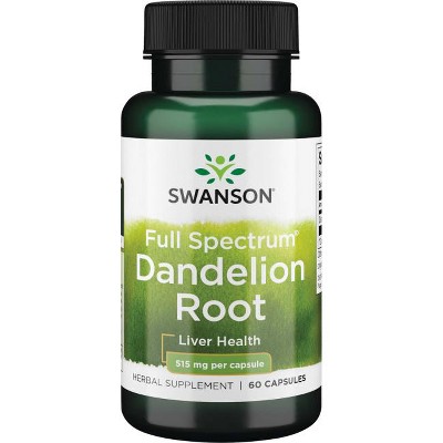 Swanson Herbal Supplements Full Spectrum Dandelion Root 515 mg Capsule 60ct.
