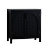 29" Storage Cabinet with Adjustable Shelf and Rattan Doors, Narrow Sideboard Accent Cabinet for Entryway, Living Room, Hallway, or Kitchen-Tanpinhause - 2 of 4