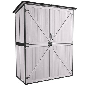 Aivituvin Wooden Garden Shed with Metal Frame | Adjustable Shelf for Outdoor Storage-AIR98/99 - 1 of 4