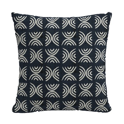 18"x18" Polyester X Mud Square Throw Pillow Navy - Skyline Furniture