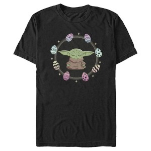 Men's Star Wars The Mandalorian Grogu Easter Egging Around T-Shirt - 1 of 4