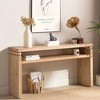 KIGFTSOD 59in Modern Rustic Farmhouse Console Table - Narrow Natural Wood Table with Storage & Open Shelf for Entryway, Hallway, Sofa - 2 of 4