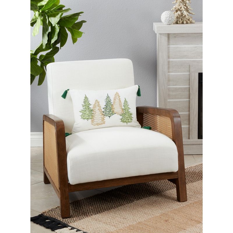 Saro Lifestyle Down-Filled Christmas Trees Design Throw Pillow, 3 of 4