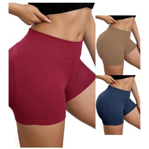 INSPIRE CHIC 3 Packs Women's Slimming Waist Butt Lifter Control Panties Workout Sport Running Shaper Short - 1 of 4