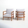 VYNXARIA Outdoor Acacia Wood Patio Club Chair, Wood Patio Furniture,Waterproof Thick Cushion Deep Seating for Porch, Garden, Backyard£¨Set of 2£© - 2 of 4
