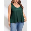 Womens Plus Size Sequin Tank Tops Scoop Neck Sleeveless T-Shirts Sparkle Shimmer Tunic Tops - 3 of 4
