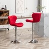 Velvet Upholstered Adjustable Swivel Barstools Set of 2 with Footrest and Chrome Finish for Kitchen or Home Bar - 2 of 4