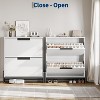 2-Drawer Shoe Storage Cabinet - Freestanding Organizer with Adjustable Shelf & Metal Legs for Entryway, Hallway - 3 of 4