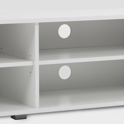 Modern White and Silver 78" TV Stand with Open Shelving
