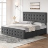 Bed Frame with 4 Storage Drawers and Headboard, Linen Upholstered Platform Bed Frame with Wooden Slats Support - 4 of 4