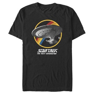 Men's Star Trek: The Next Generation Rainbow USS Enterprise Circle Galaxy Stars T-Shirt - 1 of 4