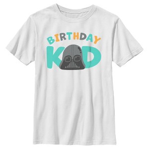 Boy's Star Wars Birthday Kid Cartoon Darth Vader T-Shirt - 1 of 4