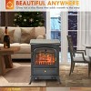 Syemin Indoor Fireplaces 22" Free Standing Electric Fireplace Stove, Fire Place Heater Effect Quick Heat Portable Fireplace, Black, 16.3"*11"*21.5" - 4 of 4