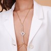 SOHI Women's Sapphire Blue:Crystal Silver The Evil Eye Décolletage Body Chain - 4 of 4