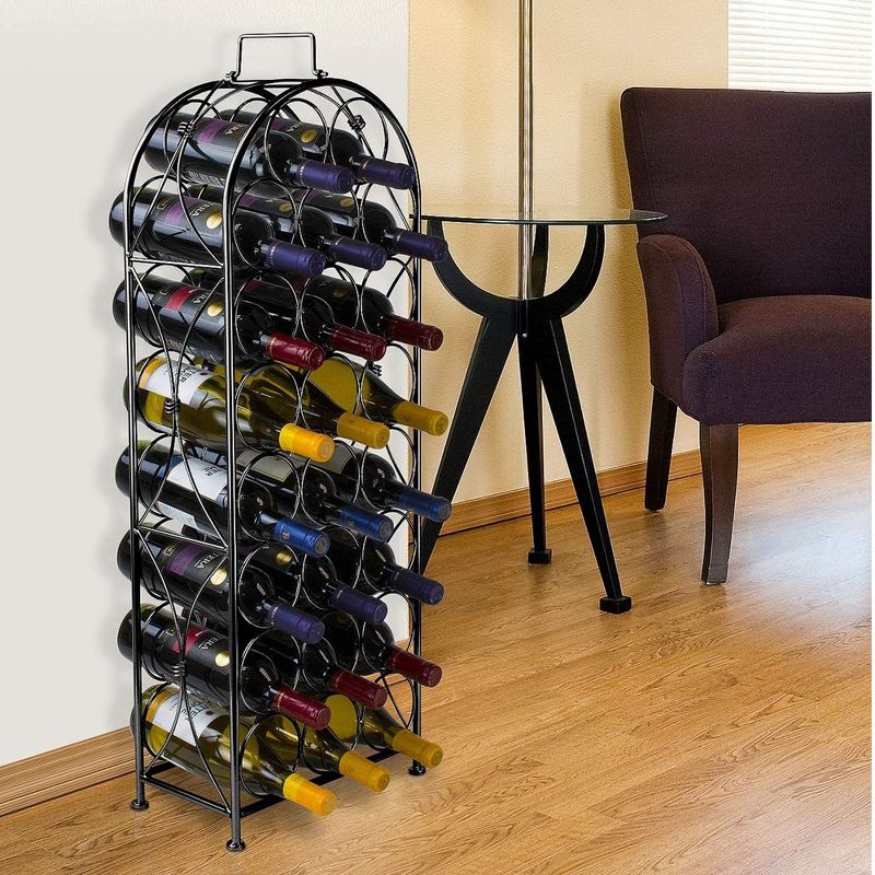 Sorbus 23-Bottle Bordeaux Chateau Wine Rack - Elegant Storage, Timeless Style, Optimal Freshness for Your Wine Collection (Black), 2 of 8