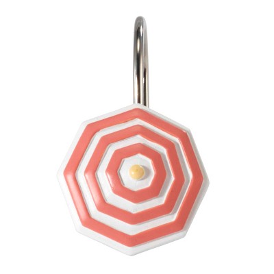 Flamingo Paradise Pink and Green Resin Shower Curtain Hooks