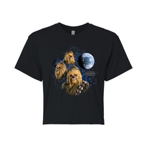 Women's - Star Wars - Chewie Moon Cropped Graphic T-Shirt - 1 of 4