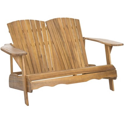 Hantom Transitional 57'' Brown Acacia Wood Adirondack Loveseat